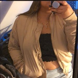 Beige bomber jacket